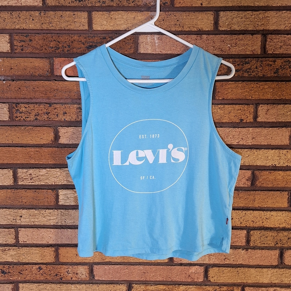 Levi's Medium Light Blue Crop Tank Top